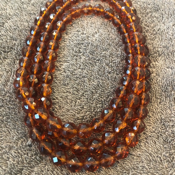 Crystal Necklace in Orange-Brown-Amber - Picture 3 of 8
